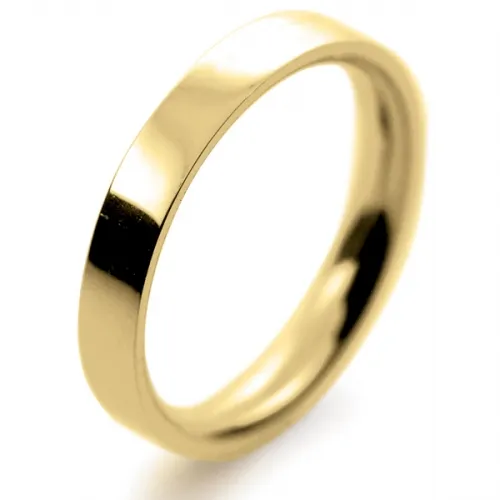 Flat Court Medium - 3mm (FCSM3Y) Yellow Gold Wedding Ring